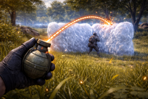 Cooking a grenade to drop behind an enemy Gloo Wall