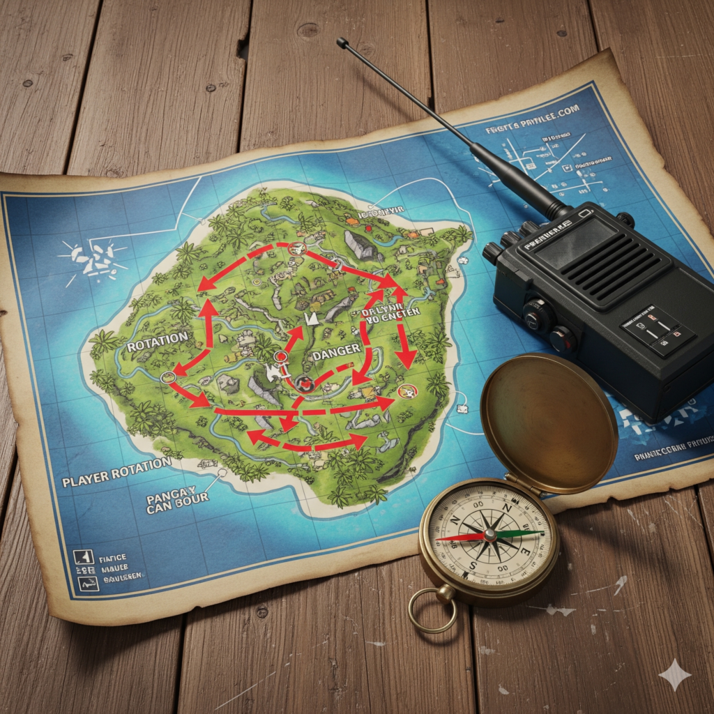 A holographic display showing connected Free Fire character skills