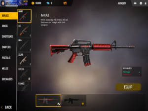 First Red M4A1 skin in Free Fire